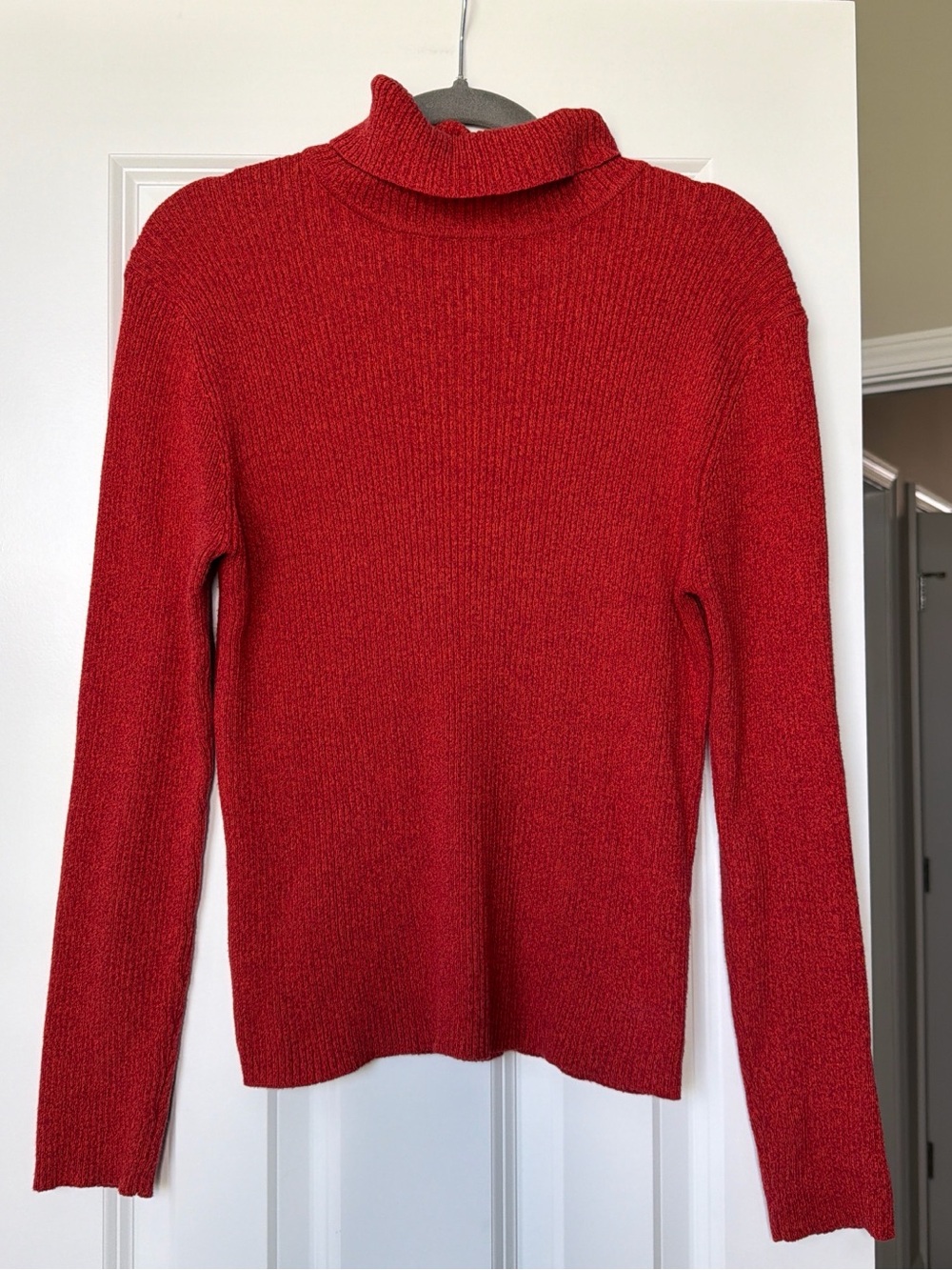Women’s Red Turtleneck Sweater - Cozy Lightweight Knit